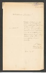 k.k. naturhistorisches Hofmuseum, Intendanzakten 1885-1896 (Hauer), Aktenzahl Z.575.a/1889, Seite 1